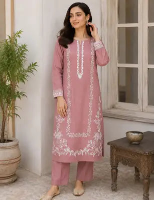 3 Pcs Women's Stitched Cotton Lawn Embroidered Suit