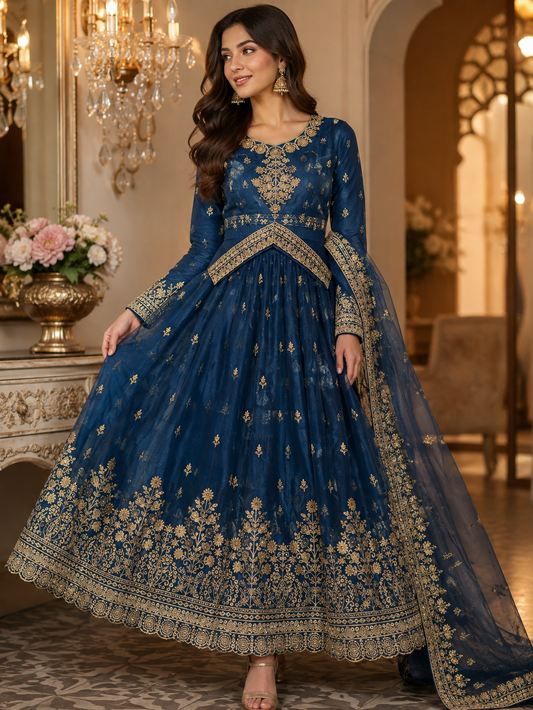 **3-Piece Women’s Tissue Maxi – Stitched | Elegant Embroidered Formal Wear | Talha Fashion**
